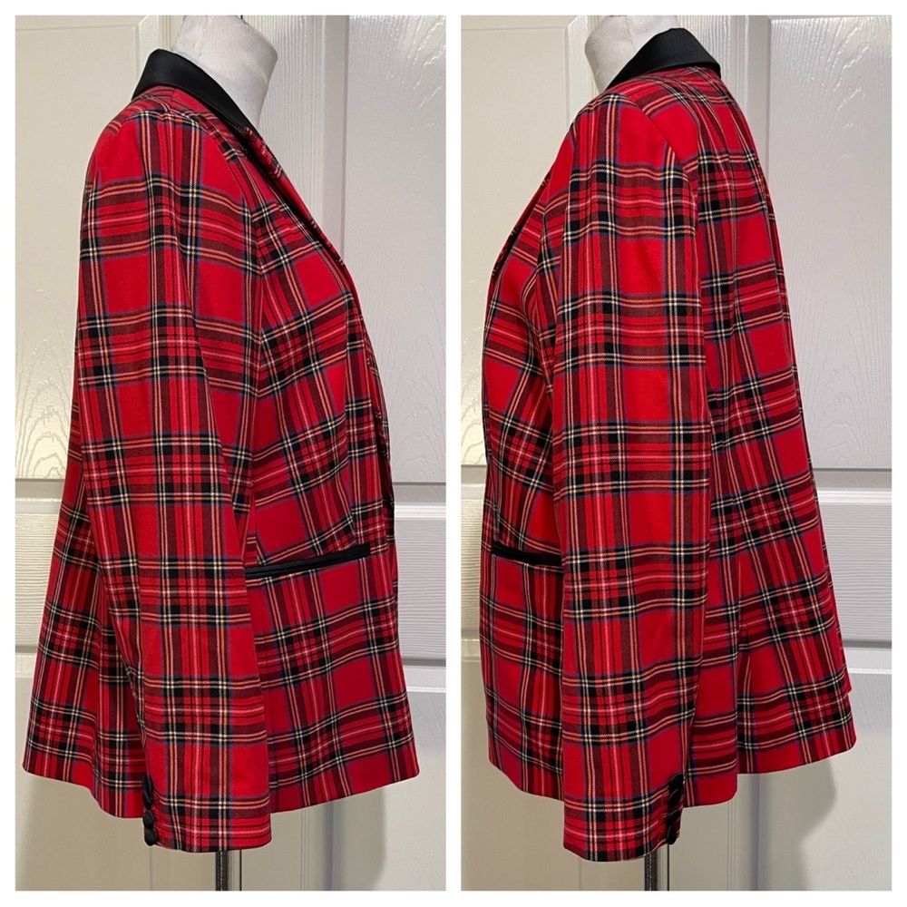 J Crew Parke Plaid Blazer Jacket in Steward Tartan Red Wool - Picture 5 of 10